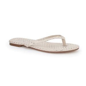 NEW Yosi New York Taupe Python Embossed Olivia Flip-Flop Women’s Size 11